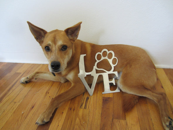 Metal Love Paw Metal Decor