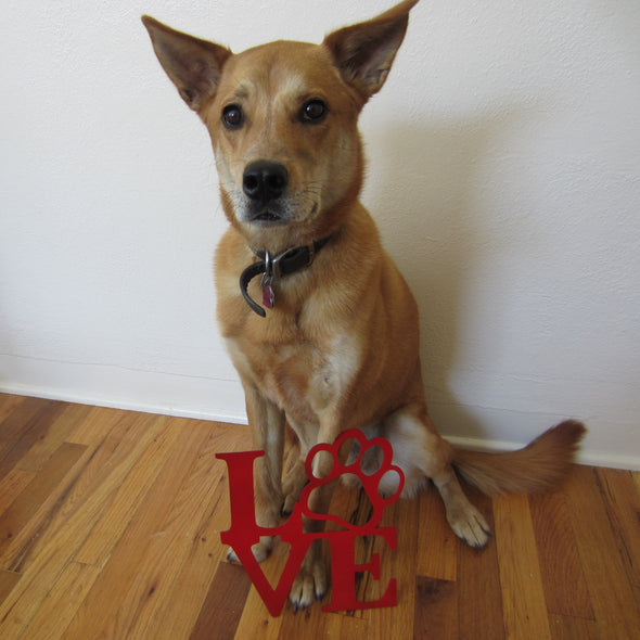 Metal Love Paw Metal Decor