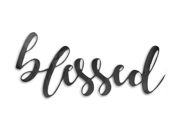 BLESSED Steel Home Decor Sign