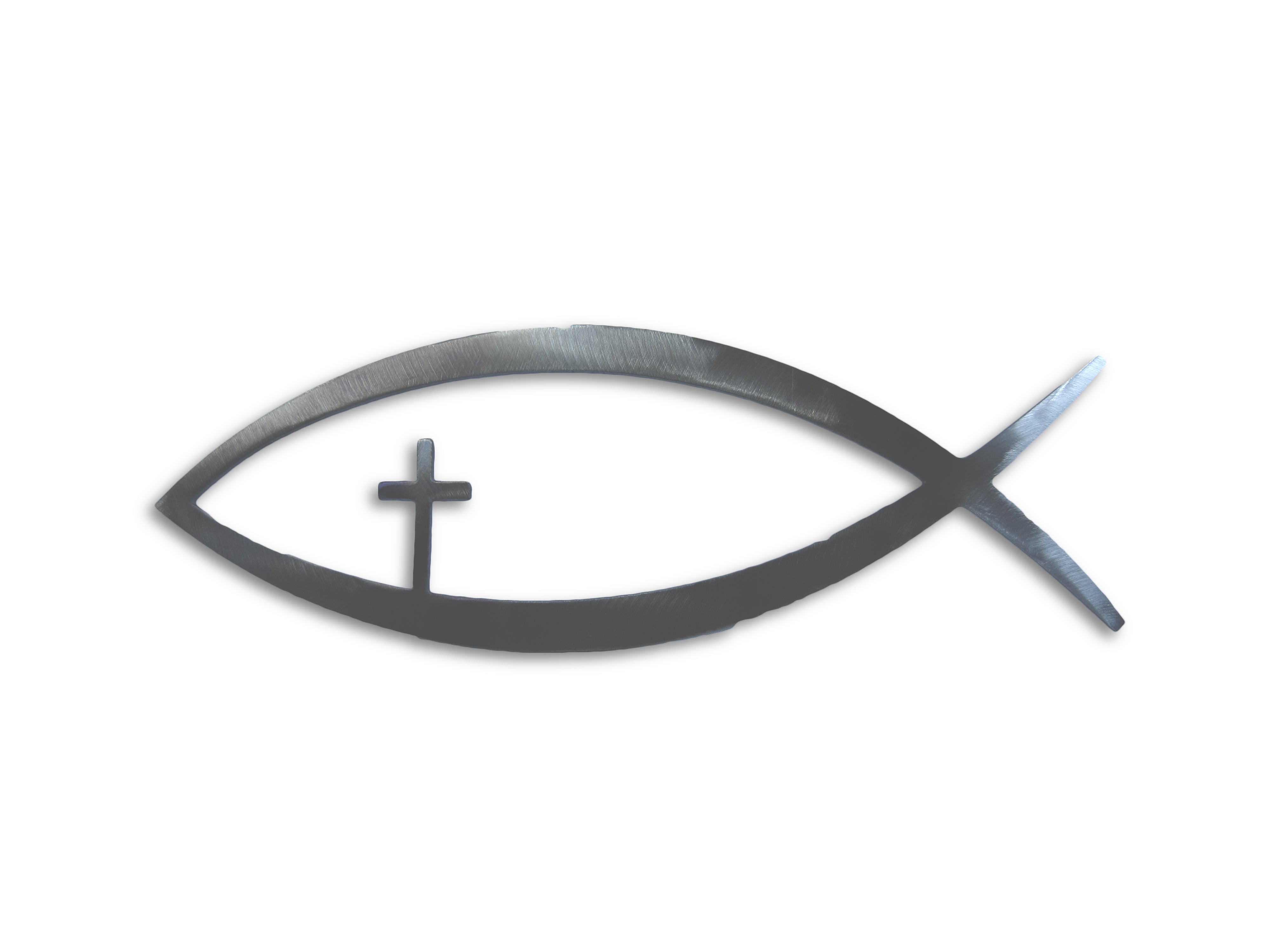 broken fish hook cross christian symbol JESUS FISH and Cross Metal Decor – AllAmericanMetalArt