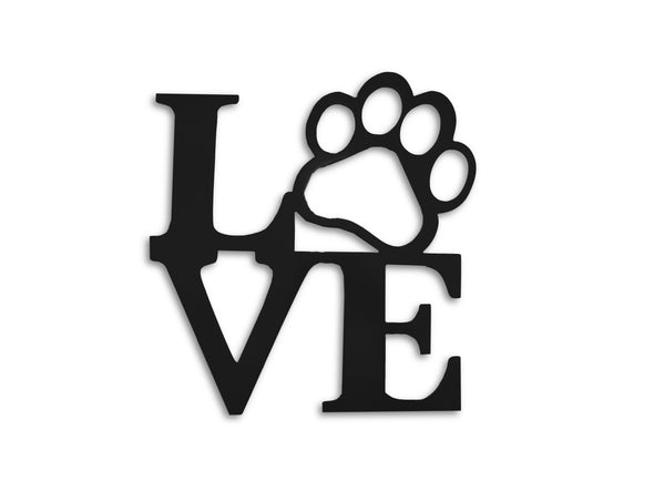 Metal Love Paw Metal Decor