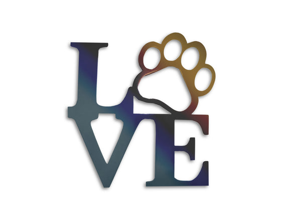 Metal Love Paw Metal Decor