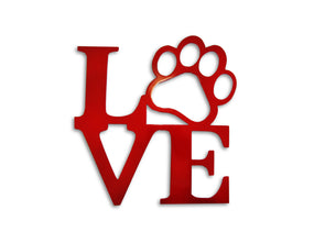 Metal Love Paw Metal Decor