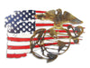 US MARINES Logo and Battle Torn American Flag