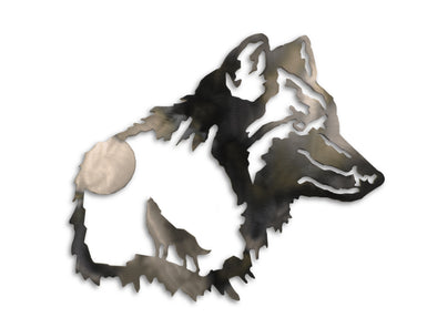 Wolf in Wolf Steel Home Decor Sign